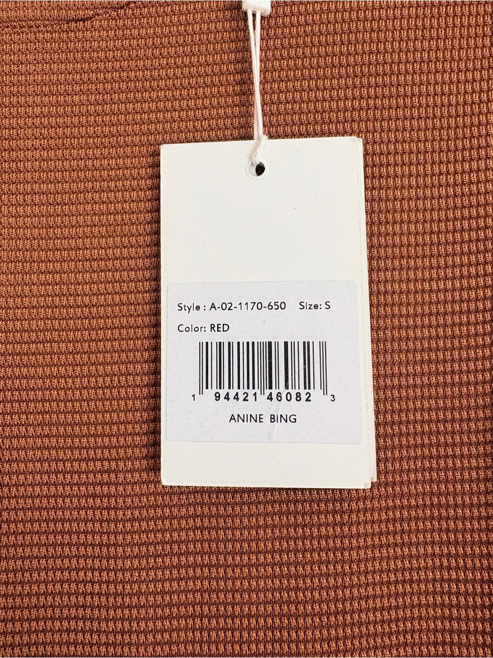 NWT Anine Bing Savannah Waffle Dress in Terra Cotta - Picture 10 of 15
